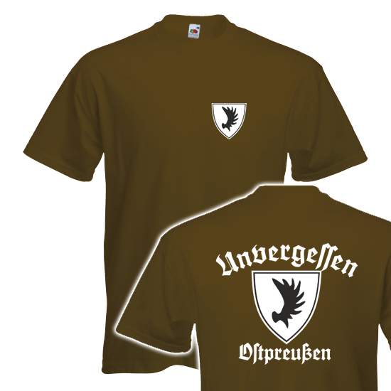 T-Shirt- Unvergessen Ostpreußen braun