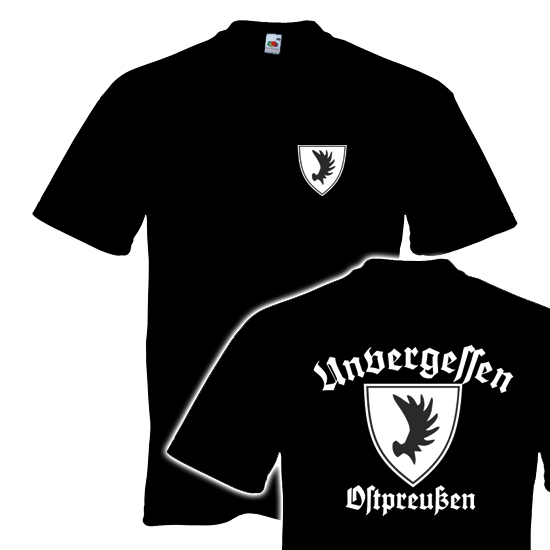 T-Shirt- Unvergessen Ostpreußen schwarz