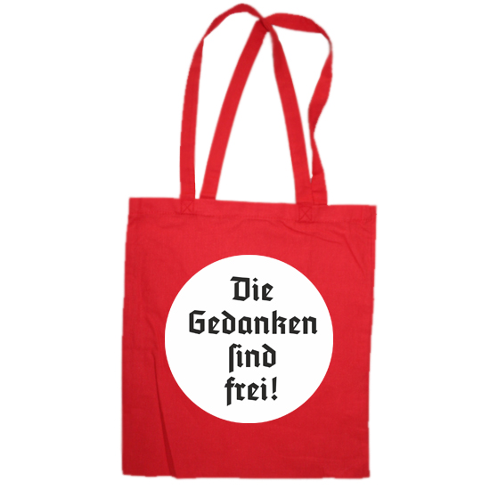 Stoffbeutel- Die Gedanken sind frei! rot Stoffbeutel- Die Gedanken sind frei! rot