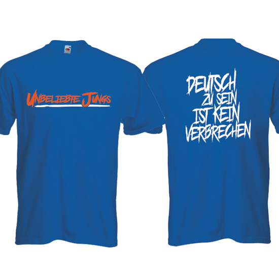 T-Shirt- Unbeliebte Jungs-Deutsch zu sein ist kein Verbrechen (blau)